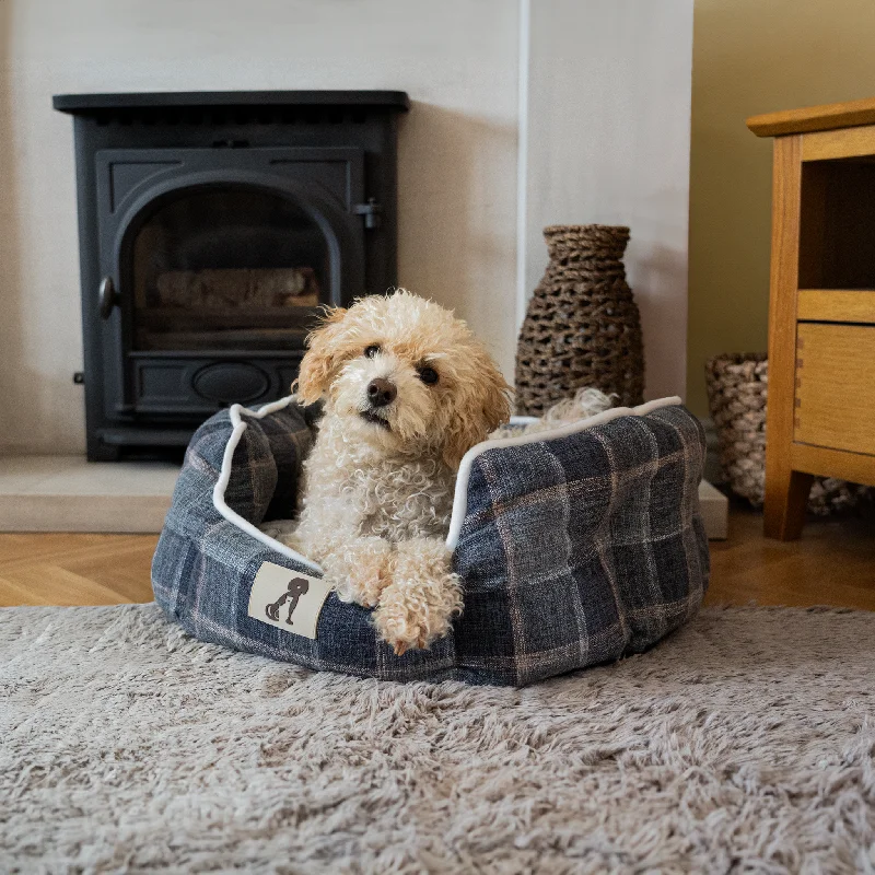 Alfie - Check Soft Dog Bed  - Size S/M/L