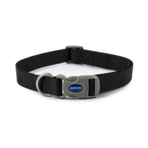 Ancol Viva Nylon Adjustable Collar Black 45-70cm Size 5-9