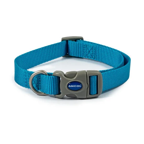 Ancol Viva Nylon Adjustable Collar Blue 20-30cm Size 1-2