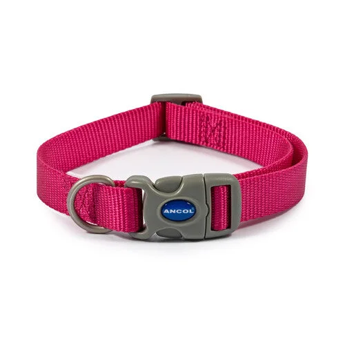 Ancol Viva Nylon Adjustable Collar Pink 20-30cm Size 1-2