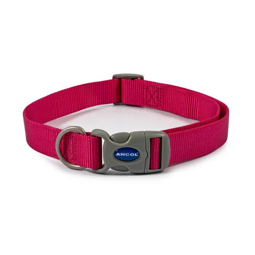 Ancol Viva Nylon Adjustable Collar Pink 45-70cm Size 5-9