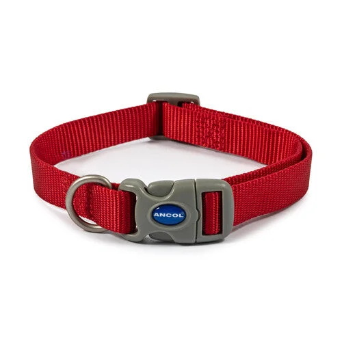 Ancol Viva Nylon Adjustable Collar Red 30-50cm Size 2-5