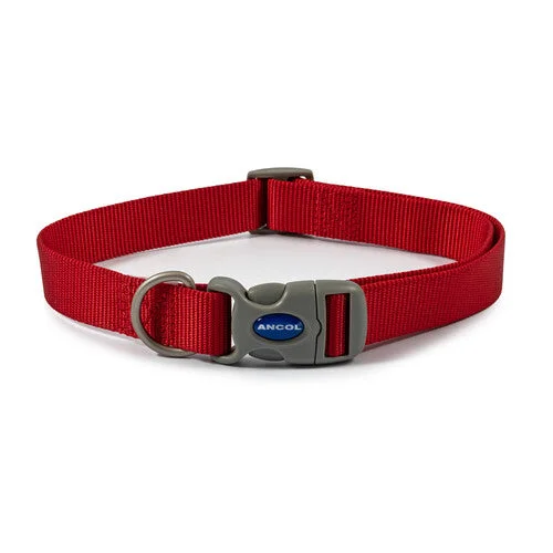 Ancol Viva Nylon Adjustable Collar Red 45-70cm Size 5-9