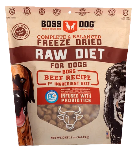 Boss Dog Freeze-Dried Complete Raw Beef Nuggs 12oz Bag