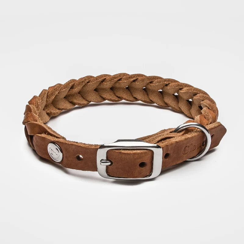 Cloud7: Central Park Leather Dog Collar, Camel