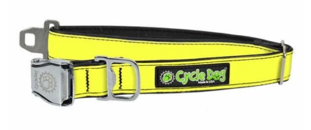 Cycle Dog MAX Reflective Regular Width Metal Clasped Collar -Yellow-