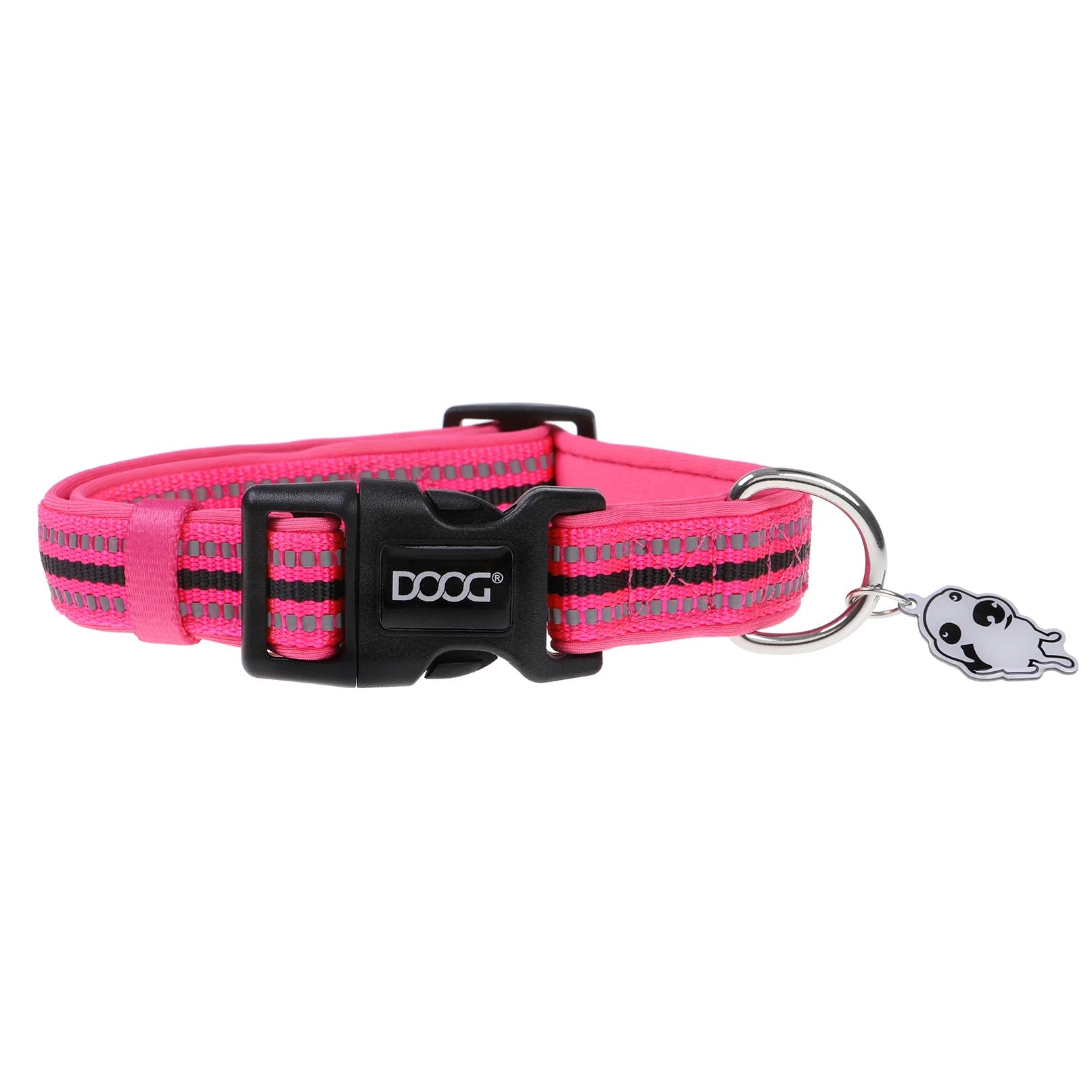 DOOG Neoprene Lady Neon Pink Dog Collar Extra Small