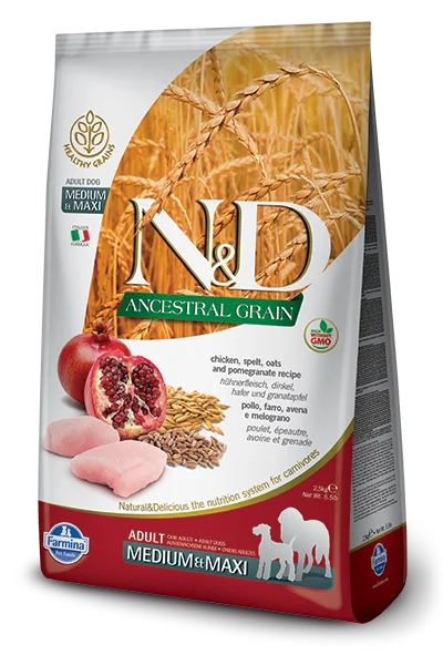 Farmina Ancestral Grain Dry Dog Food N&D Chicken & Pomegranate Medium/Maxi