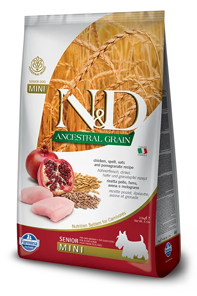 Farmina Ancestral Grain Dry Dog Food N&D Chicken & Pomegranate Senior Mini