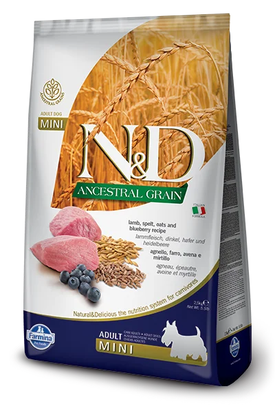 Farmina Ancestral Grain Dry Dog Food N&D Lamb & Blueberry Mini