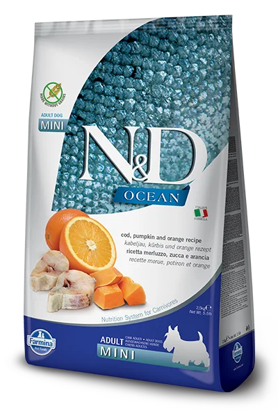 Farmina Ocean Dry Dog Food N&D Pumpkin Codfish & Orange Mini