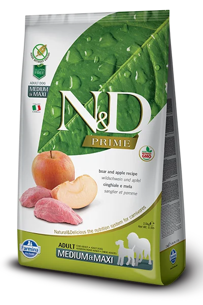 Farmina Prime Dry Dog Food N&D Boar & Apple Medium/Maxi