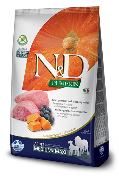 Farmina Pumpkin Dry Dog Food N&D Lamb & Blueberry Medium/Maxi