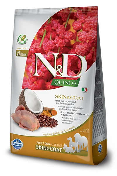 Farmina Quinoa Dry Dog Food N&D Skin & Coat Quail