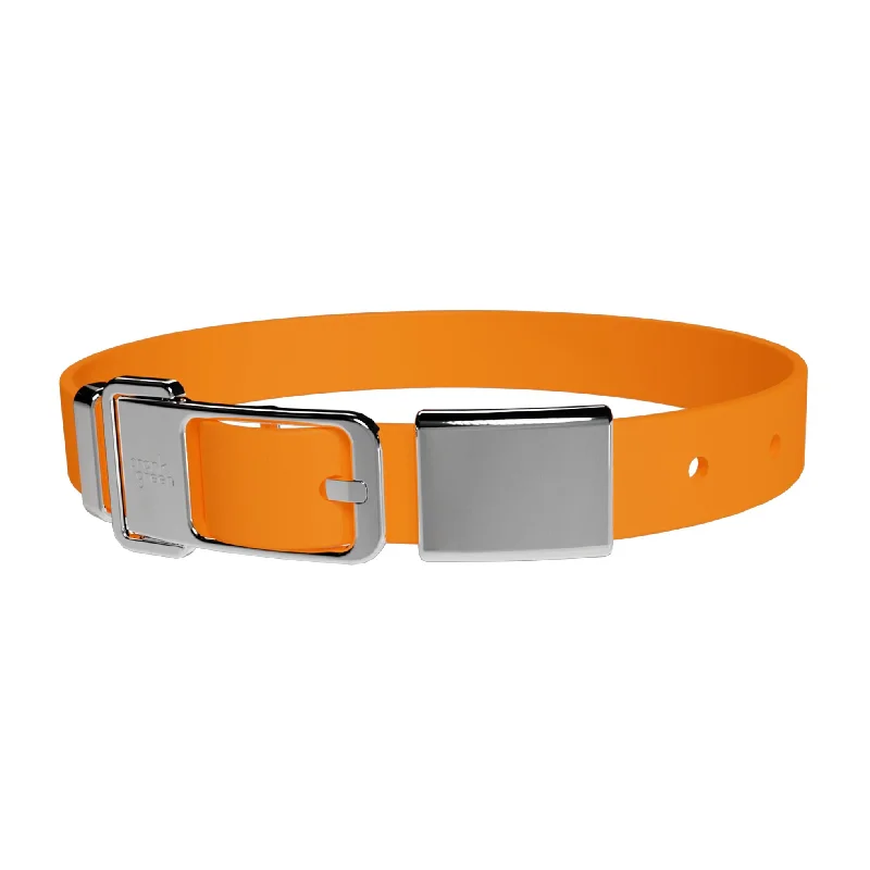 frank green Neon Orange Dog Collar and Tag Large