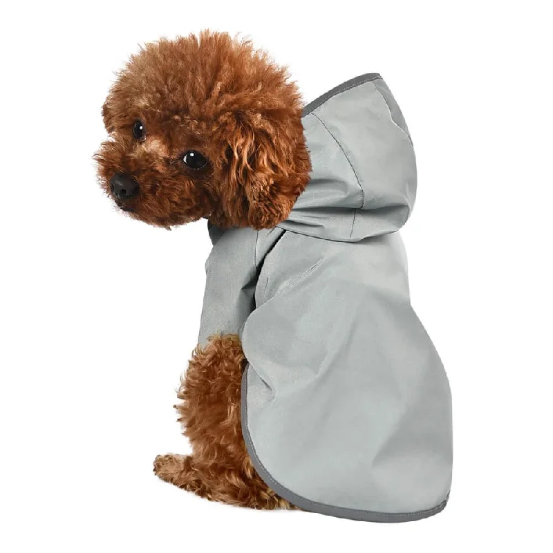 AllPetSolutions Reflective Waterproof Dog Rain Coat, Grey - S / M / L