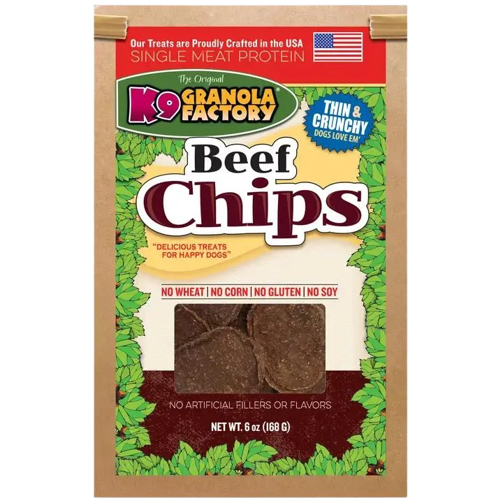 K9 Granola Factory Beef Chips 6oz Bag