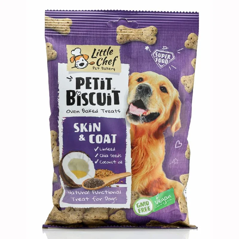 20% OFF (Exp 15Apr25): Little Chef Petit Biscuit Skin & Coat Vegan Dog Treat 150g