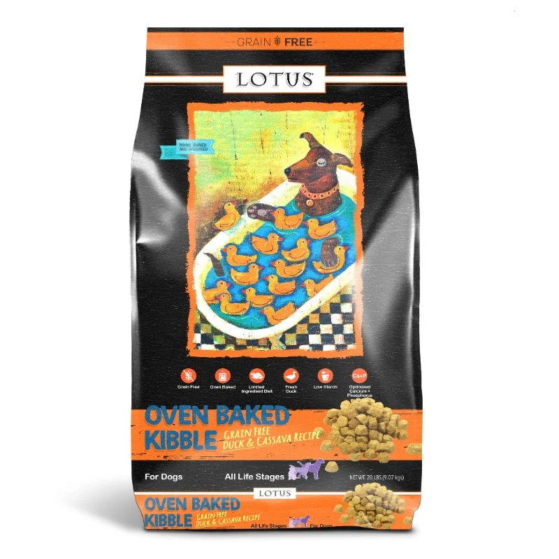 Lotus Dry Dog Food Oven-Baked Grain-Free Duck & Cassava Recipe - Regular Bites