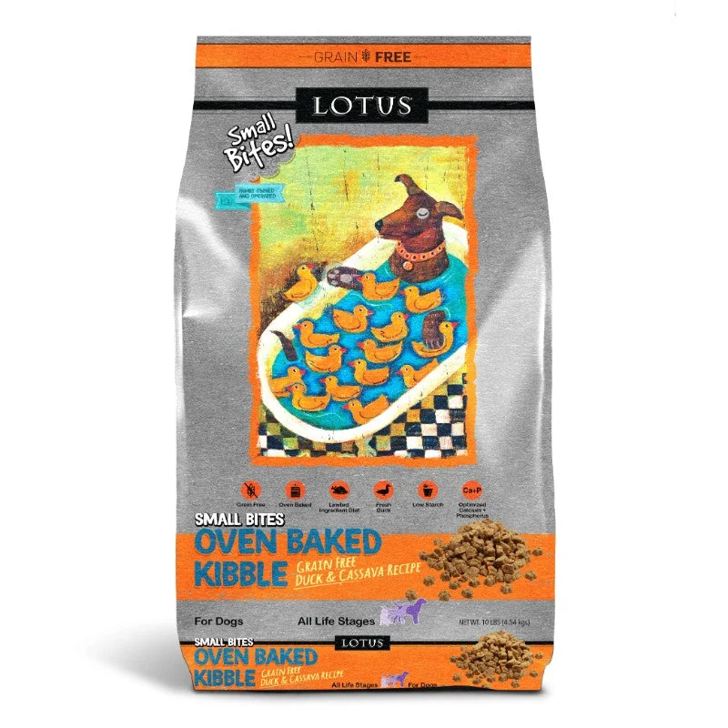 Lotus Dry Dog Food Oven-Baked Grain-Free Duck & Cassava Recipe - Small Bites