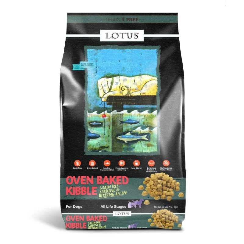 Lotus Dry Dog Food Oven-Baked Grain-Free Sardine & Pollock Recipe - Regular Bites