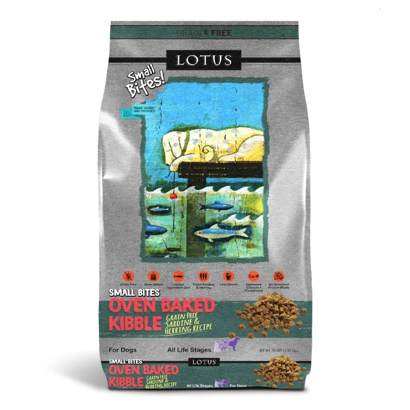 Lotus Dry Dog Food Oven-Baked Grain-Free Sardine & Pollock Recipe - Small Bites