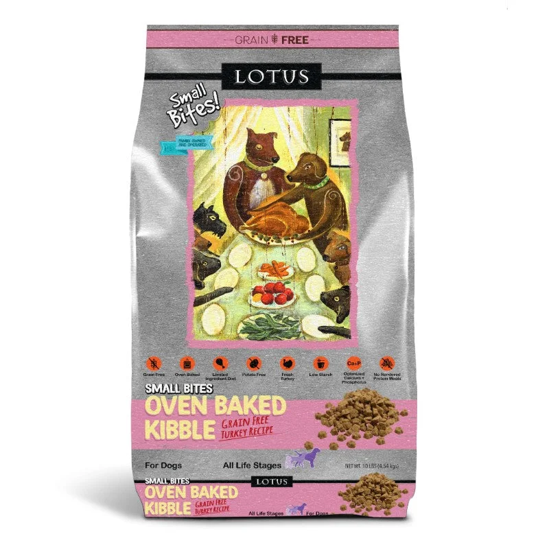 Lotus Dry Dog Food Oven-Baked Grain-Free Turkey Recipe - Small Bites