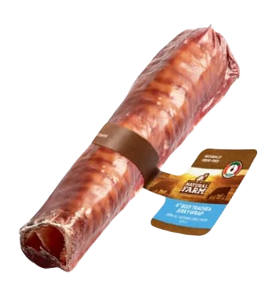 Natural Farm Individual Jerky Wrapped Beef Trachea 6"