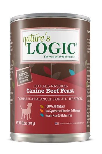 Nature's Logic Wet Dog Food Beef Feast 13.2oz Can Single