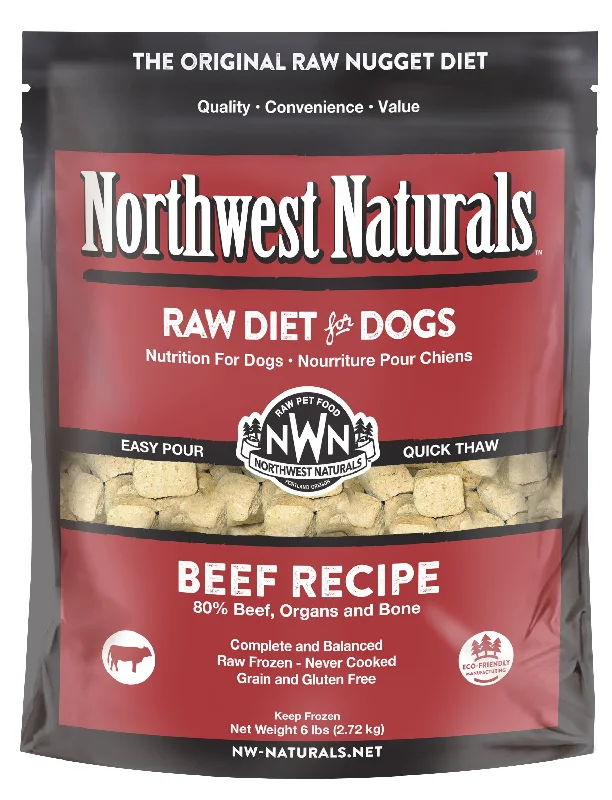 Northwest Naturals Frozen Raw Nuggets - Beef - 6lb Bag