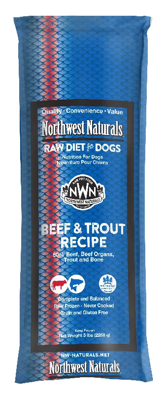 Northwest Naturals Frozen Raw Chubs - Beef & Trout - 5lb *Special Order Only*