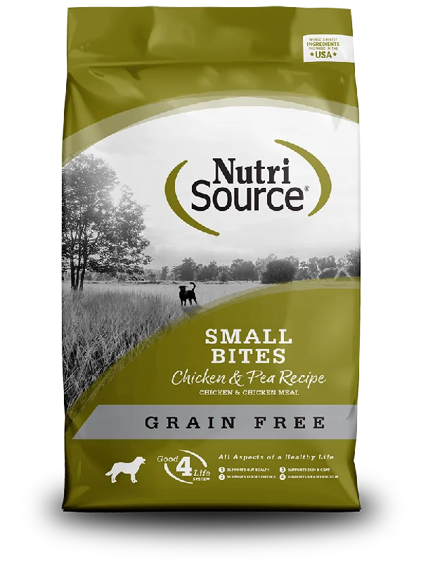 NutriSource Dry Dog Food Grain-Free Chicken & Pea Small Bites Recipe