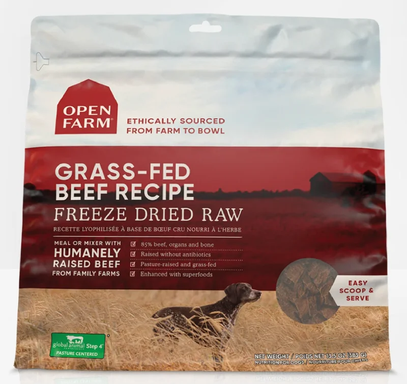 Open Farm Freeze-Dried Raw Morsels Dog Food Grass-Fed Beef Recipe