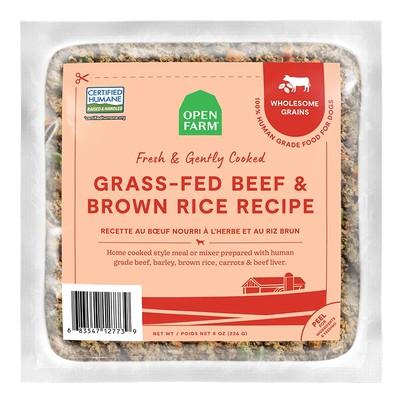 Open Farm Frozen Gently Cooked Dog Food Beef & Brown Rice Recipe