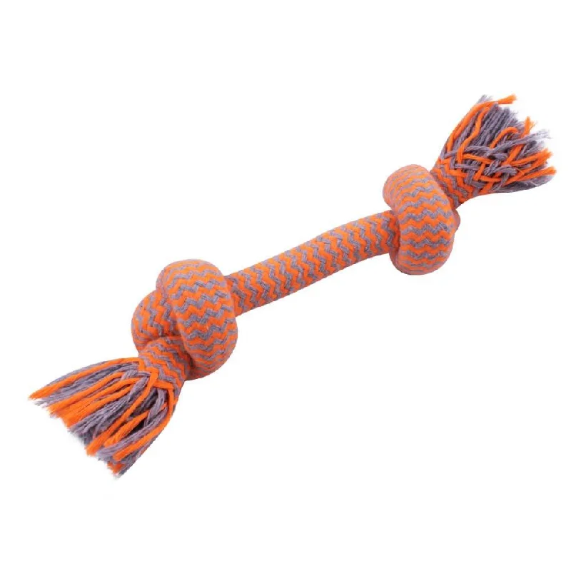 AllPetSolutions Dumbbell Rope Dog Toy, Orange