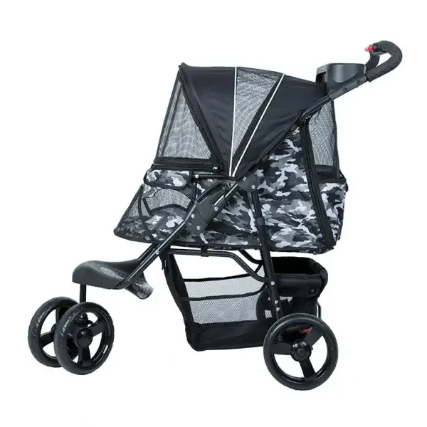 Petique Durable Pet Stroller - Black Camo