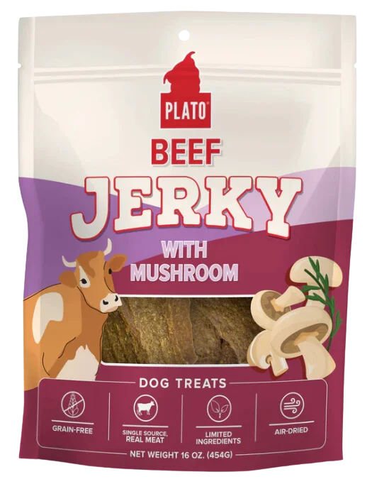 Plato Jerky Beef & Mushroom 16oz Bag