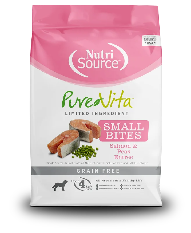 PureVita Dry Dog Food Grain-Free Salmon & Peas Small Bites Entrée