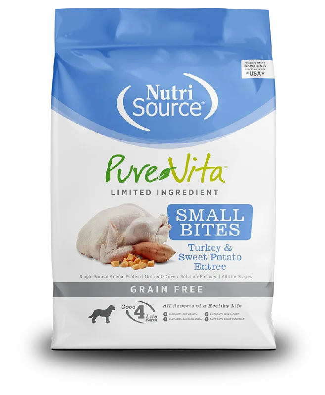 PureVita Dry Dog Food Grain-Free Turkey & Sweet Potato Small Bites Entrée