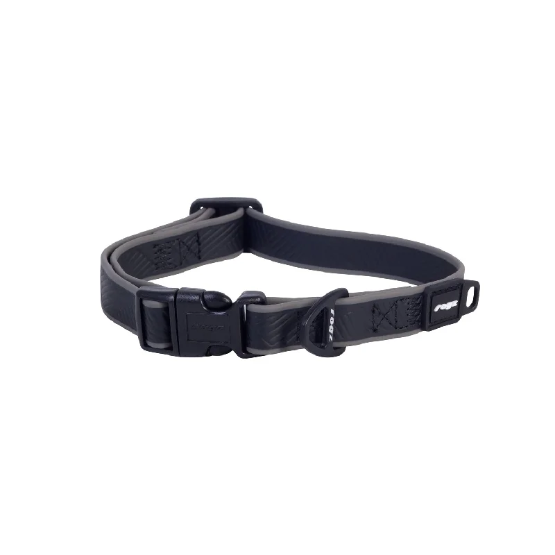 Rogz Classic Amphibian Black Dog Collar Medium