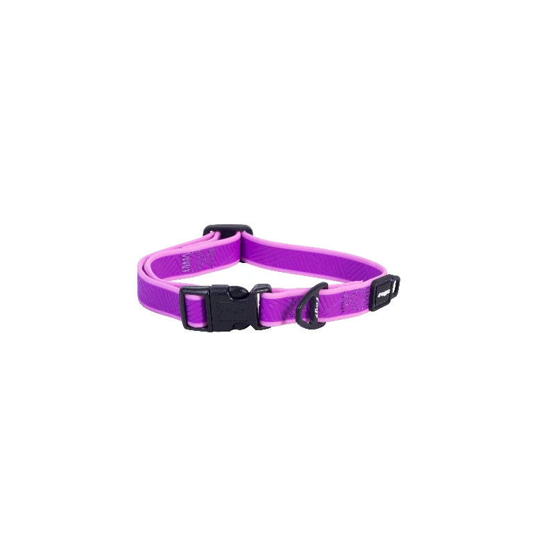 Rogz Classic Amphibian Purple Dog Collar Medium