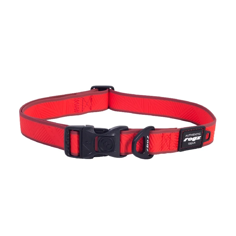 Rogz Classic Amphibian Red Dog Collar Extra Large