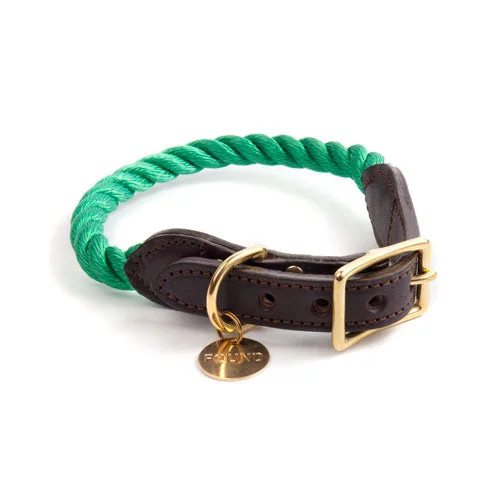 Rope and Leather Collar, Miami Green