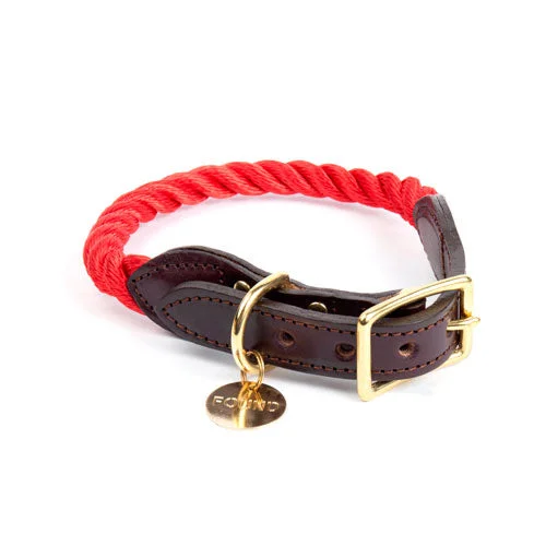 Rope and Leather Collar, Red