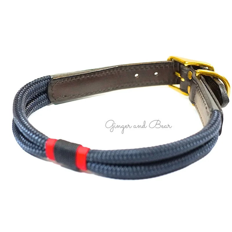 Rugged Hudson Collar: Patriot Navy with Leather buckle