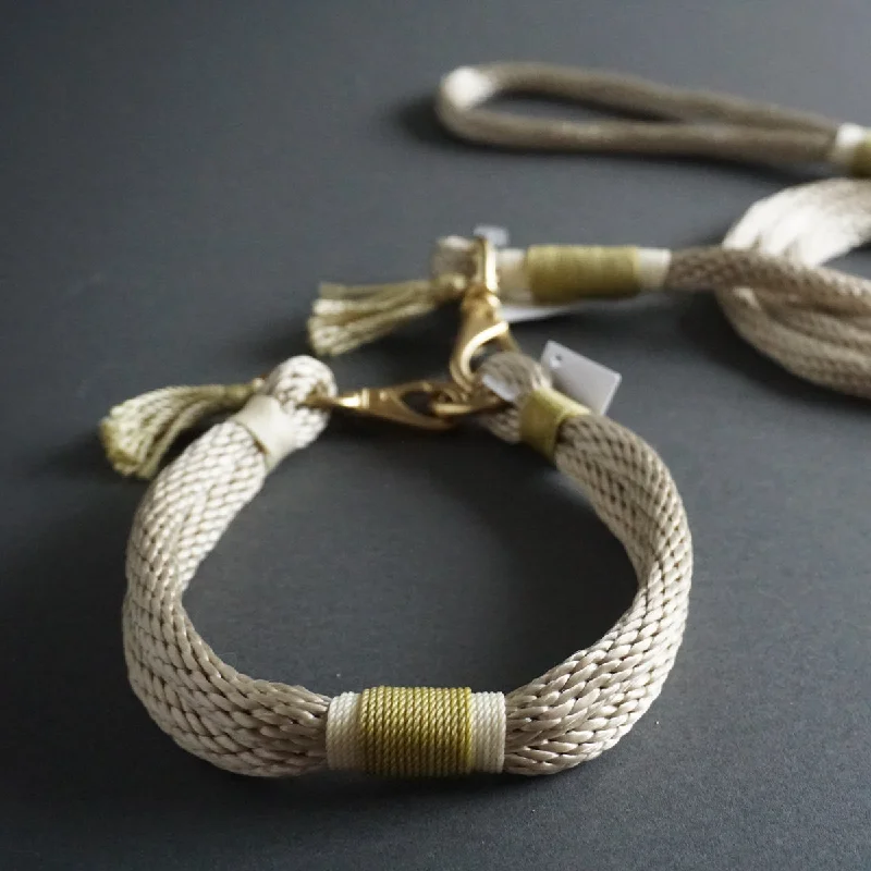 Rugged Wrist Hudson Dog Rope Collar: Gold Olive