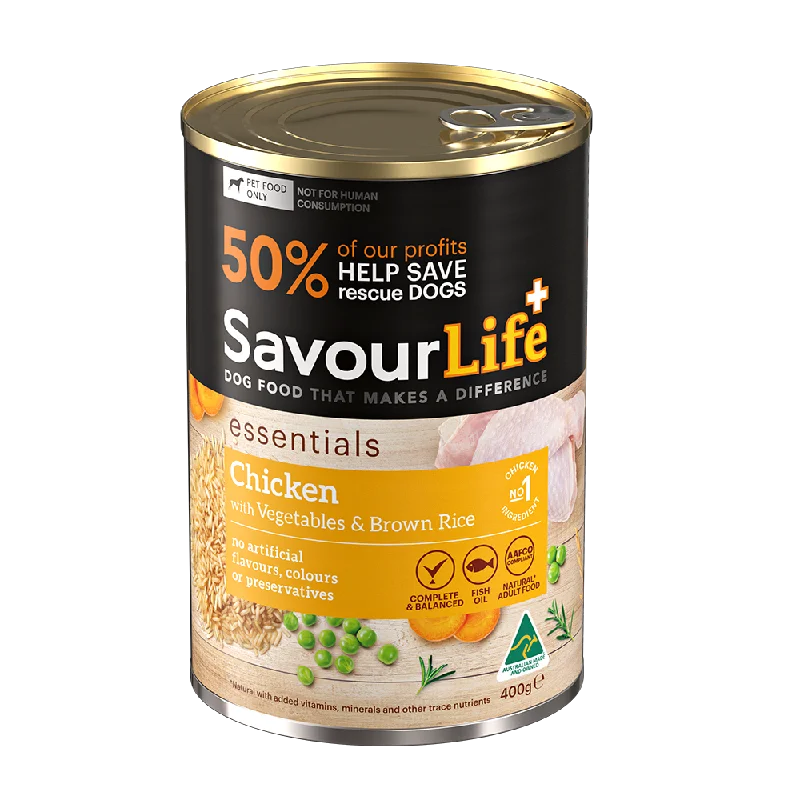 SavourLife Essentials Chicken with Vegetables & Rice Adult Dog Wet Food 400g<3 <3 <3