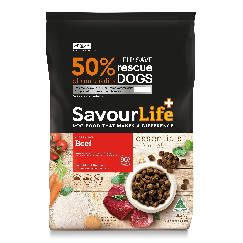 Savourlife Essentials Dry Dog Food Beef with Veggies & Brown Rice 3kg<3 <3 <3