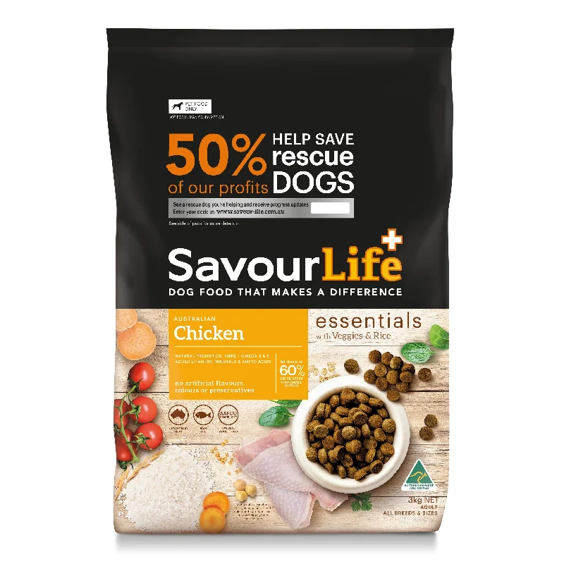 Savourlife Essentials Dry Dog Food Chicken with Veggies & Rice 3kg<3 <3 <3