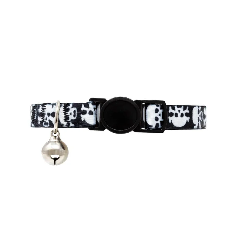 Skulls Print Cat Collar with Safety Release Buckle